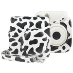 Bolsa de Câmera em Pele PU com Alça Estilo Vaca para FUJIFILM instax mini 7+, Estilo Vaca