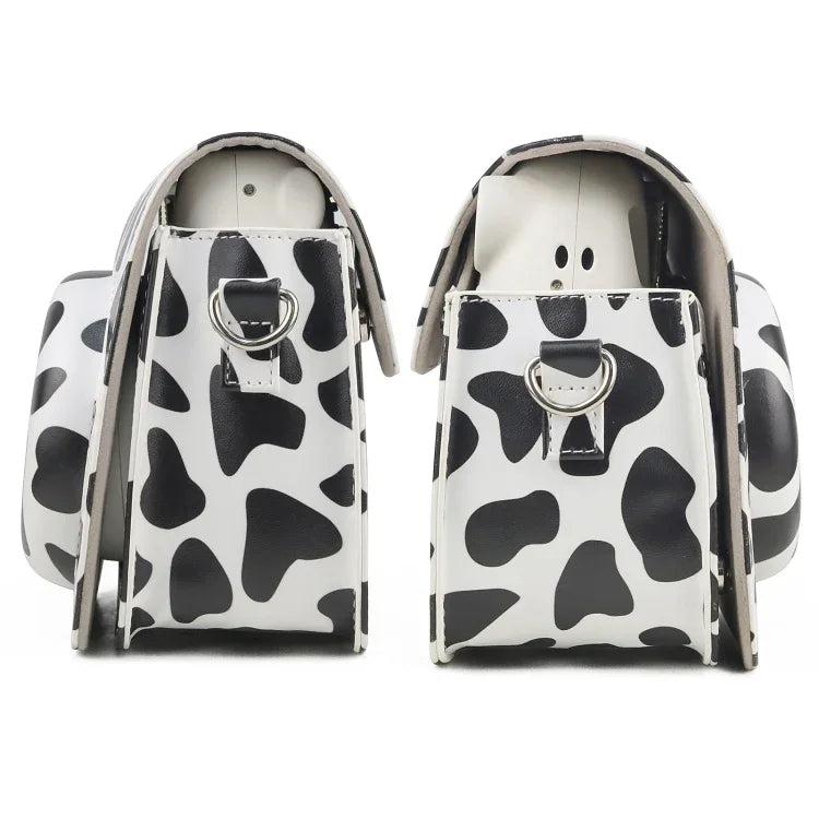 Bolsa de Câmera em Pele PU com Alça Estilo Vaca para FUJIFILM instax mini 7+, Estilo Vaca