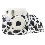 Bolsa de Câmera em Pele PU com Alça Estilo Vaca para FUJIFILM instax mini 7+, Estilo Vaca