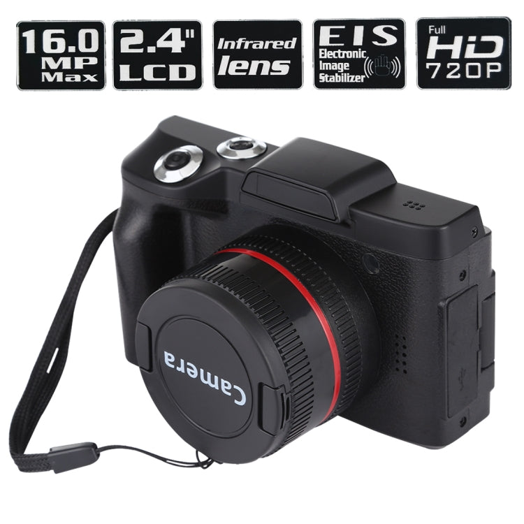 Câmara Digital com Ecrã Flip de 1.3 Megapixels por Interpolação, Lente Intercambiável, Ecrã LCD de 2.4 polegadas, Gravação Full HD 720P, Lente Infravermelha, EIS, Preto, Branco