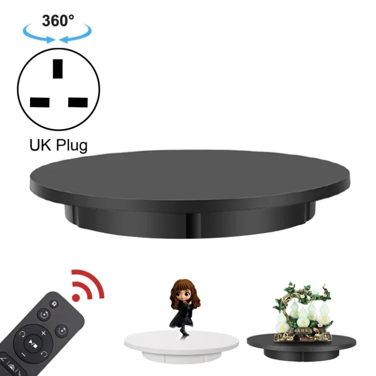Suporte de Exposição Rotativo Elétrico de 60cm para Adereços, Carga: 100kg, Alimentação por Ficha, Ficha UK, 60cm, Ficha UK