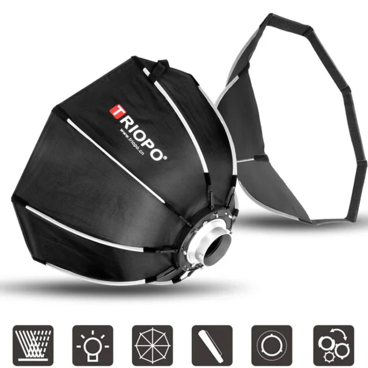 Softbox Octagonal Parabólico Speedlite TRIOPO K2-55 55cm com Montagem Bowens, K2-55