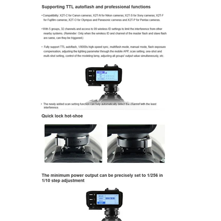 Godox X2T-N Disparador de Flash Sem Fios Bluetooth E-TTL II para Nikon, X2T-N para Nikon