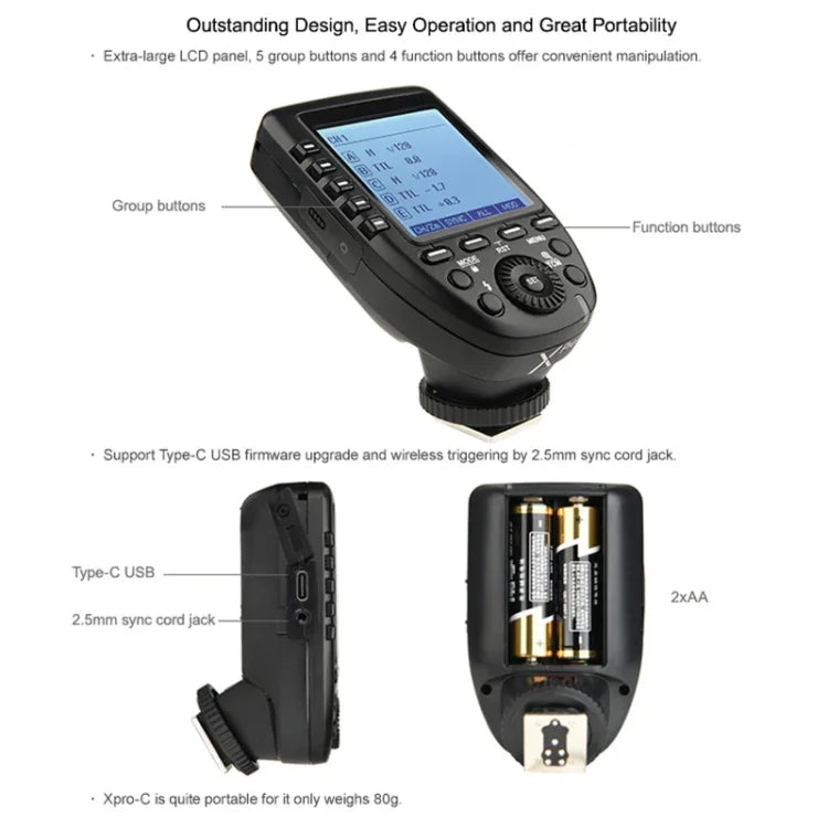 Godox Xpro-F Disparador de Flash TTL Sem Fios para FUJIFILM, Xpro-F para FUJIFILM