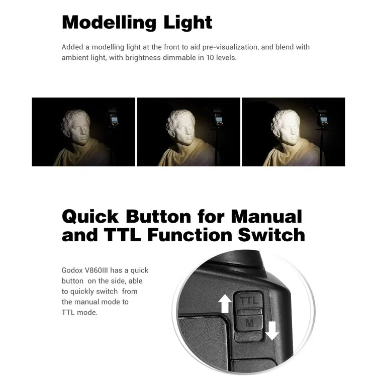 Flash Speedlite Godox V860 III-N 2.4GHz Wireless TTL II HSS para Nikon, V860 III-N para Nikon
