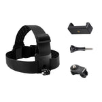 Correia Elástica Ajustável para Montagem na Cabeça com Suporte para Telemóvel, Parafuso e Adaptador em S para GoPro HERO10 Black / HERO9 Black /8 /7 /6 /5, Xiaoyi e Outras Câmaras de Ação, Smartphones