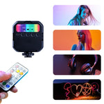 MJ88 Luz de Preenchimento de Beleza de Cor Completa 3000-7000K+RGB Portátil para Fotografia e Streaming com Controlo Remoto, MJ88