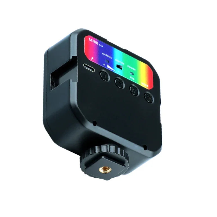MJ88 Luz de Preenchimento de Beleza de Cor Completa 3000-7000K+RGB Portátil para Fotografia e Streaming com Controlo Remoto, MJ88