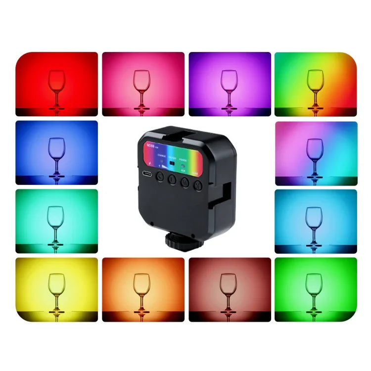 MJ88 Luz de Preenchimento de Beleza de Cor Completa 3000-7000K+RGB Portátil para Fotografia e Streaming com Controlo Remoto, MJ88
