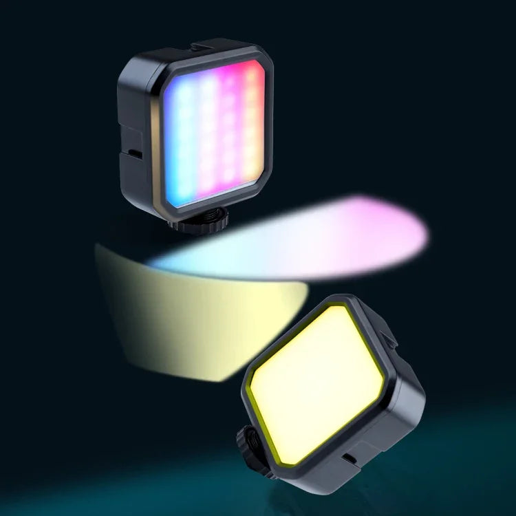 MJ88 Luz de Preenchimento de Beleza de Cor Completa 3000-7000K+RGB Portátil para Fotografia e Streaming com Controlo Remoto, MJ88