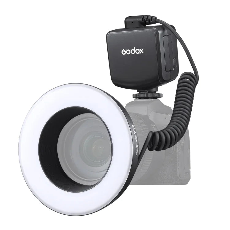 Luz de Flash Macro Godox Ring72 com 48 LEDs e 8 Anéis Adaptadores de Tamanhos Diferentes, Ring72