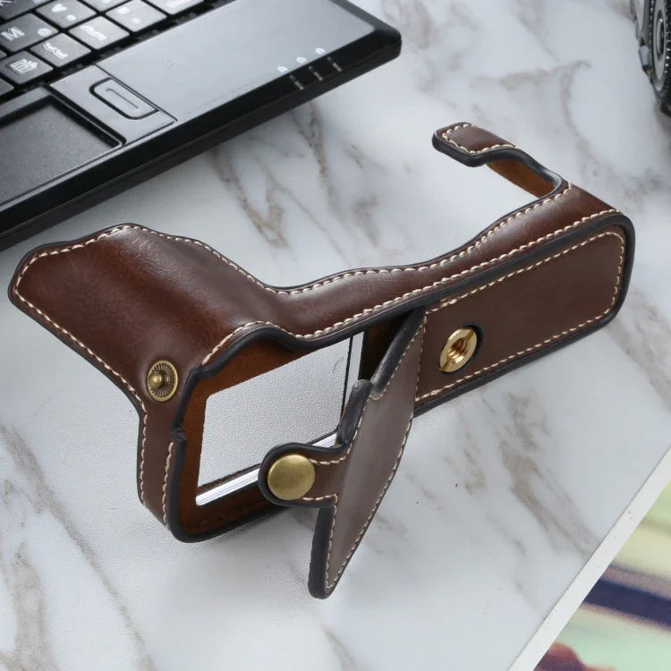 Base de Capa Metade para Câmara em Pele PU com Rosca de 1/4 polegada para FUJIFILM X-T3/X-T2, Para FUJIFILM X-T3