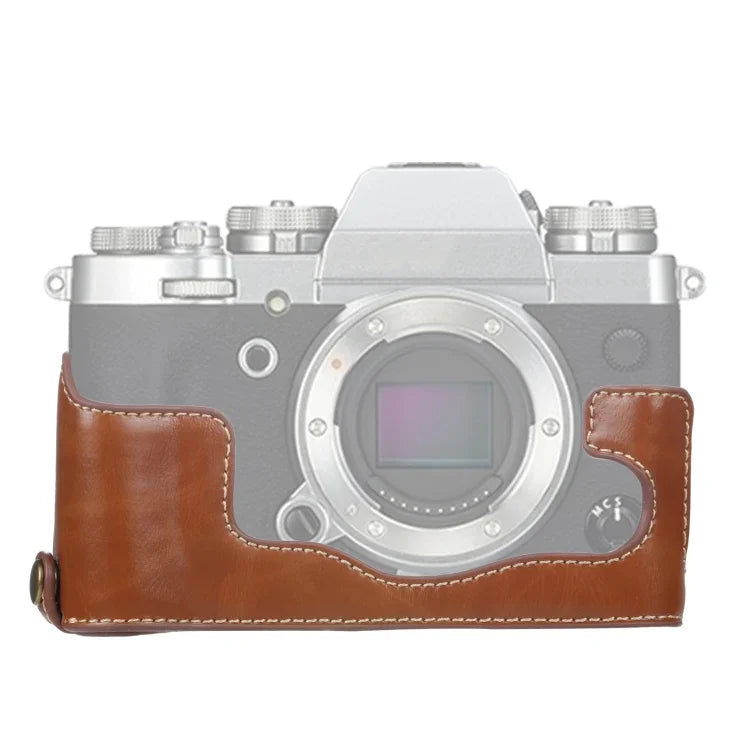 Base de Capa Metade para Câmara em Pele PU com Rosca de 1/4 polegada para FUJIFILM X-T3/X-T2, Para FUJIFILM X-T3