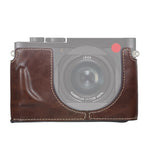 Base de Estojo Metade para Câmara em Pele PU com Rosca de 1/4 polegadas para Leica Q2, Para Leica Q2