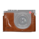 Base de Estojo Metade para Câmara em Pele PU com Rosca de 1/4 polegadas para Leica Q2, Para Leica Q2