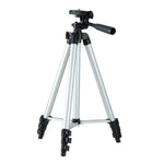 Tripé Dobrável de Liga de Alumínio de 4 Secções com Cabeça Tridimensional de 130cm, L-3130 Prateado, L-3130 Preto, L-3130 Dourado Champanhe