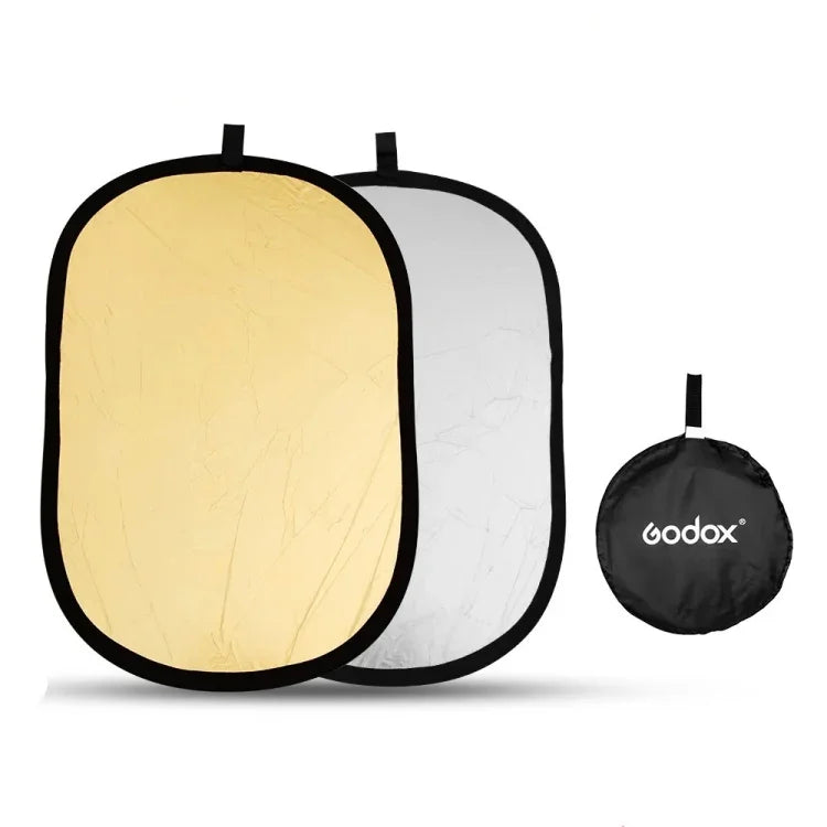 Godox FT01 Reflector Oval Dobrável 2 em 1 Ouro / Prateado, Tamanho: 150 x 200cm, 2 em 1 150 x 200cm