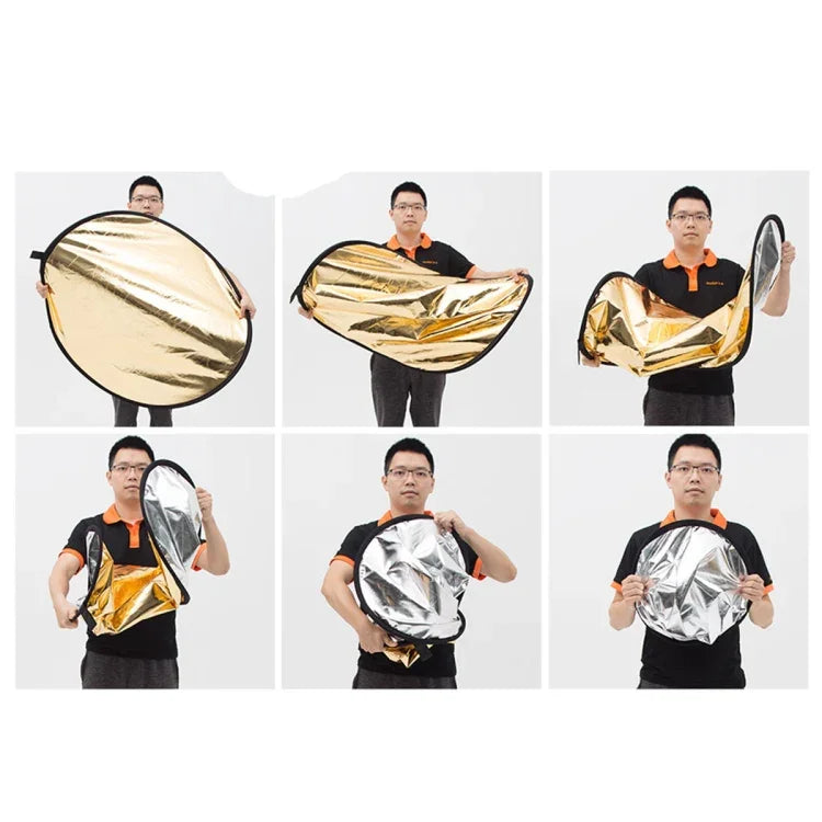 Godox FT01 Reflector Oval Dobrável 2 em 1 Ouro / Prateado, Tamanho: 150 x 200cm, 2 em 1 150 x 200cm