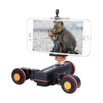 Carro Dolly de Roda para Câmara YELANGU L4X II com Carril Elétrico Deslizante, 3 Rodas, Polia de Vídeo com Controlo Remoto para DSLR / Câmaras DV Domésticas, GoPro, Smartphones, Carga: 3kg, Carro Dolly L4X Preto
