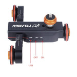 Carro Dolly de Roda para Câmara YELANGU L4X II com Carril Elétrico Deslizante, 3 Rodas, Polia de Vídeo com Controlo Remoto para DSLR / Câmaras DV Domésticas, GoPro, Smartphones, Carga: 3kg, Carro Dolly L4X Preto