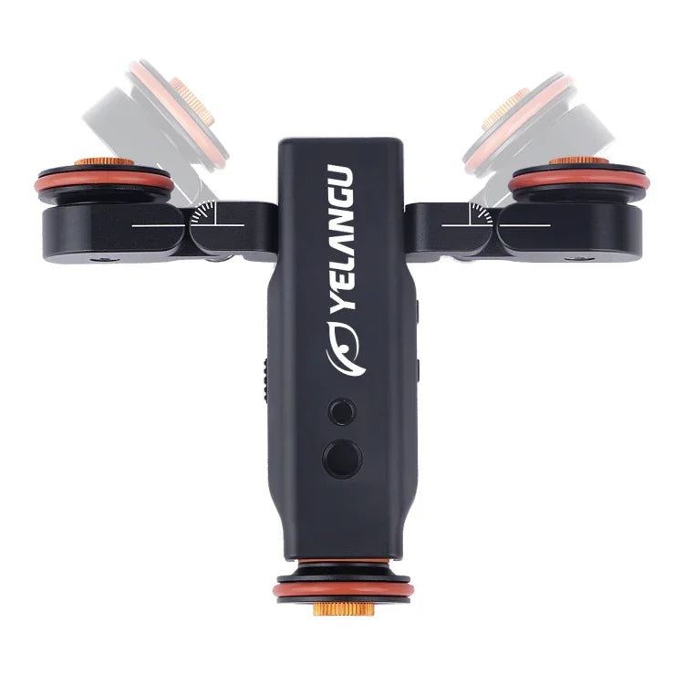 Carro Dolly de Roda para Câmara YELANGU L4X II com Carril Elétrico Deslizante, 3 Rodas, Polia de Vídeo com Controlo Remoto para DSLR / Câmaras DV Domésticas, GoPro, Smartphones, Carga: 3kg, Carro Dolly L4X Preto