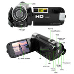 Câmara DV de Viagem Doméstica HD com Zoom Digital 16X, 16 Milhões de Pixels, Plugue UE