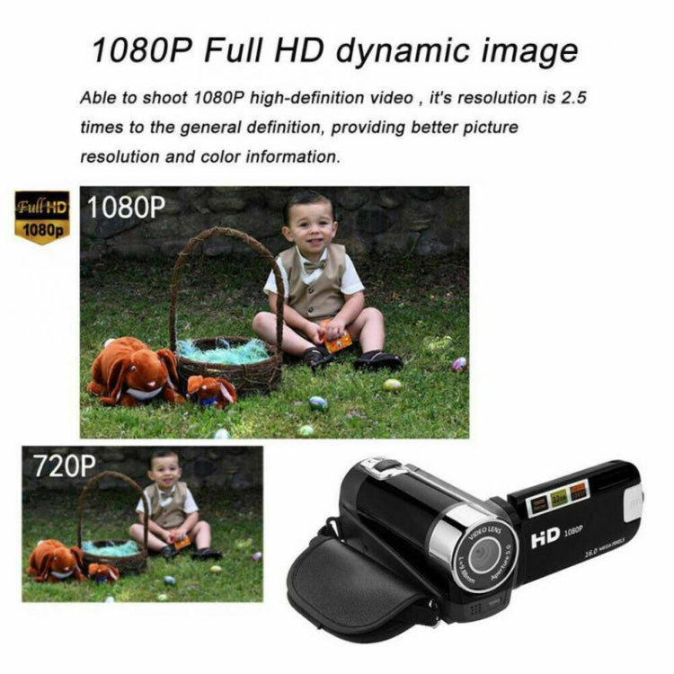 Câmara DV de Viagem Doméstica HD com Zoom Digital 16X, 16 Milhões de Pixels, Plugue UE