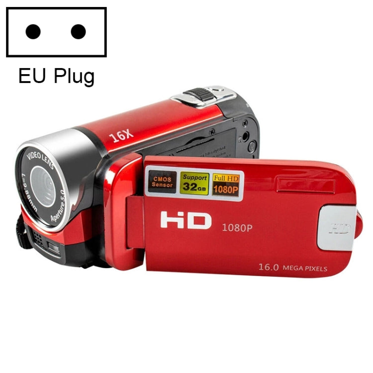 Câmara DV de Viagem Doméstica HD com Zoom Digital 16X, 16 Milhões de Pixels, Plugue UE