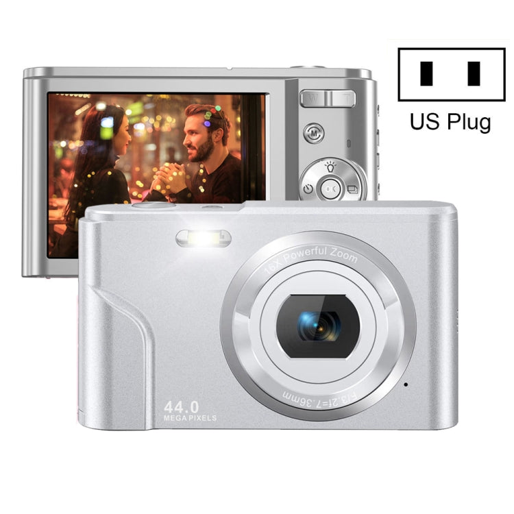 Câmara Digital DC302 2,88 polegadas 44MP Zoom 16X 2.7K Full HD Câmara Cartão para Crianças, Ficha US, DC302, Ficha US