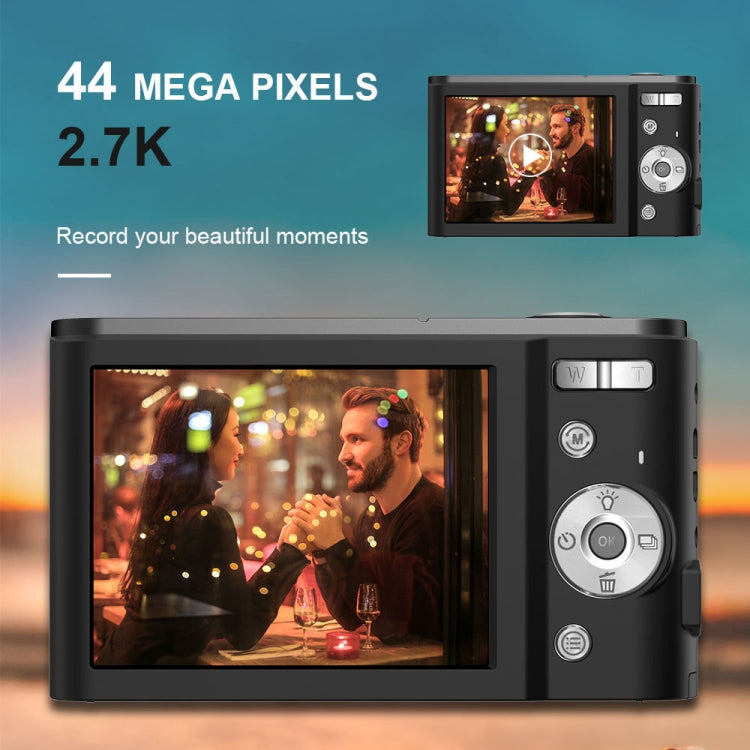 Câmara Digital DC302 2,88 polegadas 44MP Zoom 16X 2.7K Full HD Câmara Cartão para Crianças, Ficha US, DC302, Ficha US