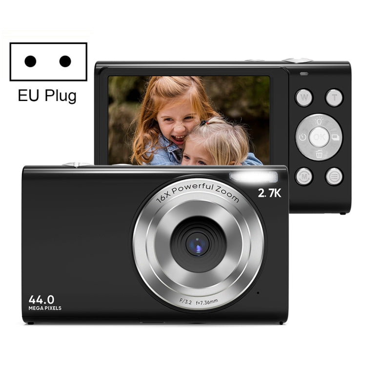 Câmara Digital DC402 2,4 polegadas 44MP Zoom 16X 1080P Full HD Câmara Cartão para Crianças, Ficha EU, Ficha EU