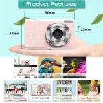 Câmara Digital DC402 2,4 polegadas 44MP Zoom 16X 1080P Full HD Câmara Cartão para Crianças, Ficha EU, Ficha EU