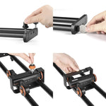 YELANGU L4X-BE YLG1817A Trilho Deslizante de Liga de Alumínio de 60cm + Carrinho de Rolamento com Polia de Vídeo de 3 Rodas para Câmaras SLR / Câmaras de Vídeo, Trilho de 60cm L4X-BE + Carrinho