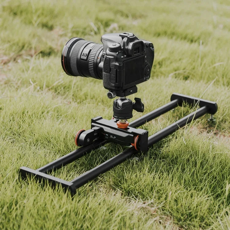YELANGU L4X-BE YLG1817A Trilho Deslizante de Liga de Alumínio de 60cm + Carrinho de Rolamento com Polia de Vídeo de 3 Rodas para Câmaras SLR / Câmaras de Vídeo, Trilho de 60cm L4X-BE + Carrinho
