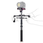 YELANGU S300 Rig Multifuncional 4 em 1 + Rig de Ombro Duplo Manual + Monopé + Estabilizador para Câmaras / Câmaras SLR, Intervalo de Altura: 63cm-170cm, YELANGU S300