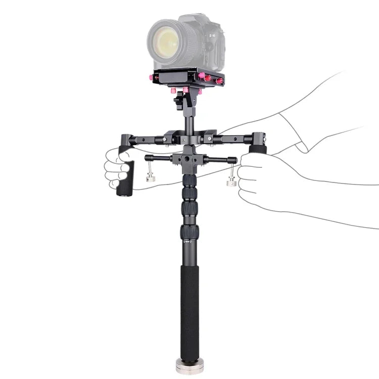 YELANGU S300 Rig Multifuncional 4 em 1 + Rig de Ombro Duplo Manual + Monopé + Estabilizador para Câmaras / Câmaras SLR, Intervalo de Altura: 63cm-170cm, YELANGU S300