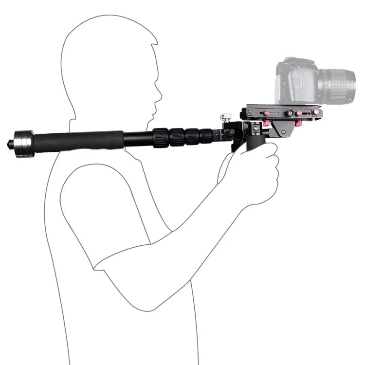 YELANGU S300 Rig Multifuncional 4 em 1 + Rig de Ombro Duplo Manual + Monopé + Estabilizador para Câmaras / Câmaras SLR, Intervalo de Altura: 63cm-170cm, YELANGU S300