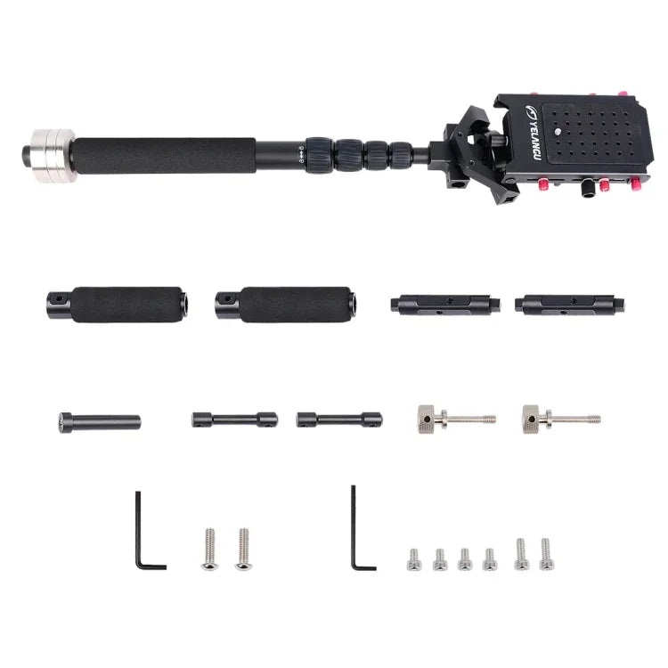 YELANGU S300 Rig Multifuncional 4 em 1 + Rig de Ombro Duplo Manual + Monopé + Estabilizador para Câmaras / Câmaras SLR, Intervalo de Altura: 63cm-170cm, YELANGU S300