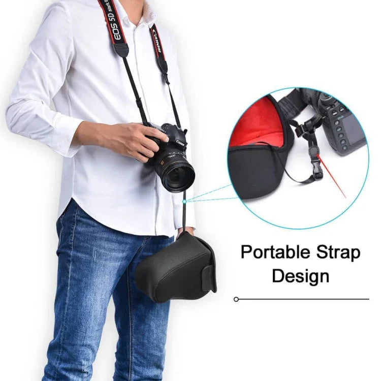 Bolsa de Neoprene Resistente a Choques e à Água para Câmara CADeN H6, Tamanho: 17 x 10.5 x 22cm, 17 x 10.5 x 22cm