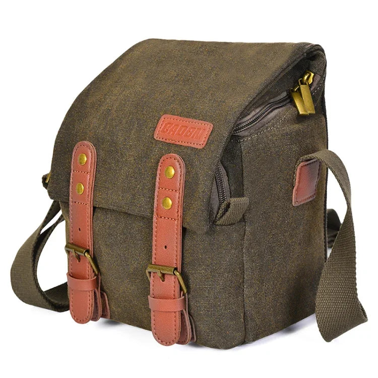 Bolsa Fotográfica Impermeável Multifuncional Retro Simples em Lona CADEN N1, N1 Simples Café, N1 Simples Bege Branco