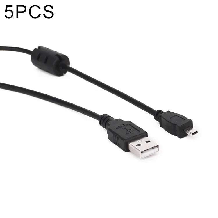 5 PCS Cabo de Dados e Carregamento USB 2.0 de 1.5m Mini 8 Pinos para Nikon D5100 / D610, Mini 8 Pinos USB