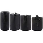 4 Peças de Bolsa de Transporte para Lentes de Câmara SLR em Neopreno com Mosquetão, Tamanhos: 10x22cm, 10x14cm, 10x18cm, 8x10cm, 4 Tamanhos