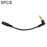 5 Peças Cabo Adaptador de Microfone de Áudio 3,5mm Macho para Fêmea com Cotovelo de 13cm para PC, Cotovelo 3,5mm