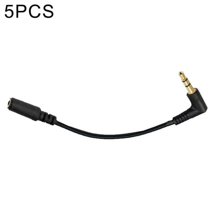 5 Peças Cabo Adaptador de Microfone de Áudio 3,5mm Macho para Fêmea com Cotovelo de 13cm para PC, Cotovelo 3,5mm