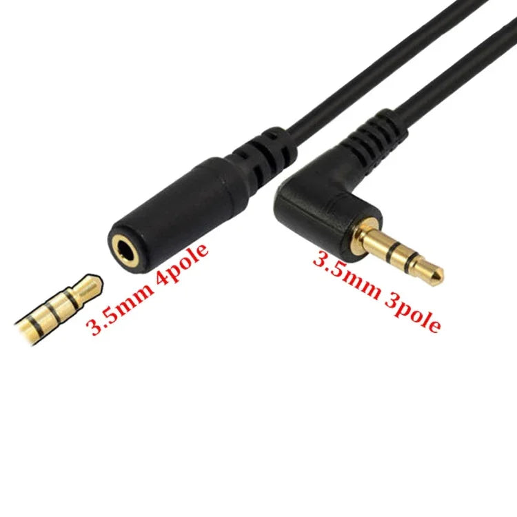 5 Peças Cabo Adaptador de Microfone de Áudio 3,5mm Macho para Fêmea com Cotovelo de 13cm para PC, Cotovelo 3,5mm