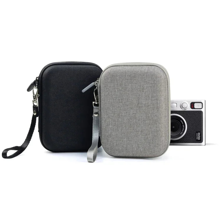 Estojo Rígido para Armazenamento para FUJIFILM Instax mini EVO, Padrão de Tecido Preto, Padrão de Tecido Cinzento