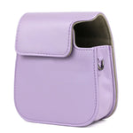 Bolsa de Câmara em Pele de Corpo Inteiro com Correia de Ombro para FUJIFILM Instax mini 11, Roxo