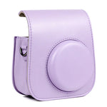Bolsa de Câmara em Pele de Corpo Inteiro com Correia de Ombro para FUJIFILM Instax mini 11, Roxo
