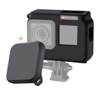 Para Insta360 One R 4K com Estrutura Capa Protetora de Silicone Amortecedora com Tampa para Lente, Estojo 4K + Tampa para Lente