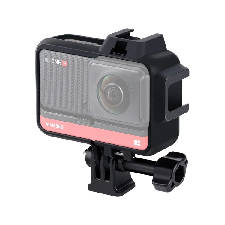 Cage Protetor com Estrutura Plástica com Adaptador de Base para Tripé & Parafuso Longo & Base Cold Shoe para Insta360 One R, Estrutura Cold Shoe